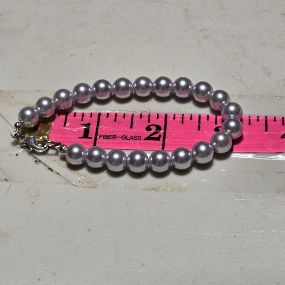 Handmade Faux Pearl Beaded Bracelet 14 - Picture 2 of 2